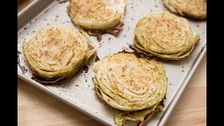 Roasted Cabbage Steaks Recipe [upl. by Ced]