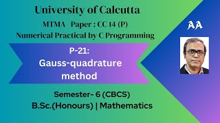 Practical21  Gaussianquadrature method [upl. by Phipps970]