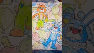 FNaF GLOW IN THE DARK Coloring Book PAGE 35CIRCUS BONNIE amp FOXYArt Drawing DIY fnaf art diy [upl. by Coumas]