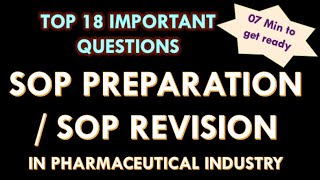 SOP Preparation  SOP revision in pharmaceutical industry l Standard operating procedure l Q amp A [upl. by Ronnholm]