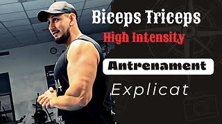 Biceps Triceps  Antrenament Complet Explicat  High Intensity bodybuilding gym gymmotivation [upl. by Alleris363]