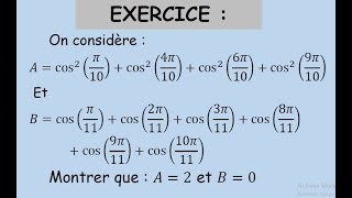 Calcul trigonométriqueExerciceTronc commun science TCSBIOF [upl. by Mariann368]