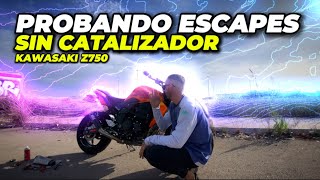 PRUEBO ESCAPES 💥 en mi KAWA Z750 sin CATALIZADOR 🤩 [upl. by Boeke]