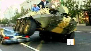 Lithuanian mayor crushes Mercedes with tank [upl. by Malliw436]