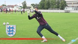 Speed and agility drills  England U21s goalkeepers  Inside Training [upl. by Arratoon748]