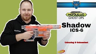 Nerf Modulus Shadow  UNBOXING amp SCHUSSTEST OWLNerf Community Deutsch [upl. by Eillam715]