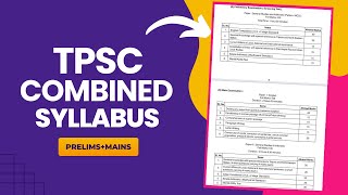 TPSC Combined 3 Syllabus  Prelims and Mains  TPSC Combined Syllabus 2024 [upl. by Nnailuj]