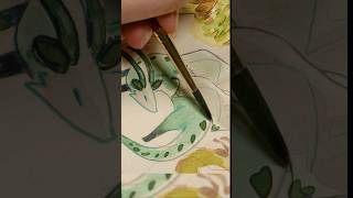 Sketching a teal dragon with watercolour sketchbookpage sketchbook [upl. by Janet492]