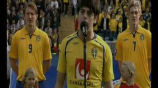 Kevin Borg  Malta and Swedens National Anthems Sweden  Malta 2009 [upl. by Elahcim74]