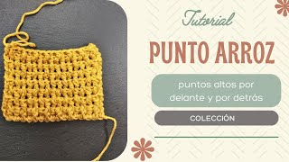 PUNTO ARROZ Crochet Tutorial paso a paso de ganchillo para principiantes Colección de puntos [upl. by Ynogoham]