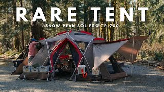 Rare Snow Peak tent first time camping in the forest  Sol Pro TP700 [upl. by Ennayt]