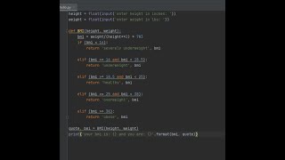 Python  BMI Calculator [upl. by Elvera]