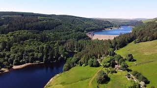 Derwent amp Ladybower Reservoirs Aerial View [upl. by Nihahs]