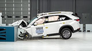 2024 Mazda CX90 PHEV updated moderate overlap IIHS crash test [upl. by Imat277]