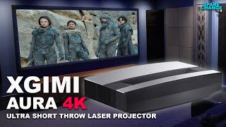 LOOK OUT SAMSUNG XGIMI Aura 4K Ultra Short Throw Laser Projector Review amp Setup [upl. by Uwton]