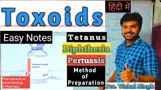 Toxoid Toxoid Vaccines Method of preparation Tetanus toxoid Diphtheria toxoid Pertussis toxoids [upl. by Goodard600]