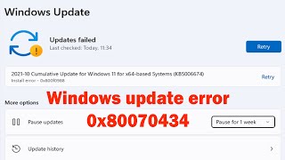 How to fix Windows update error 0x80070434 windows 11 or 10 [upl. by Desberg]