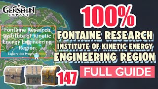 How to Fontaine Research Engineering Region 100 FULL Exploration ⭐ ALL CHESTS【 Genshin Impact 】 [upl. by Iveksarap]