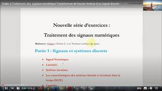 exerciceTransformée de Fourier inverse dun signal discret [upl. by Yerffoej]