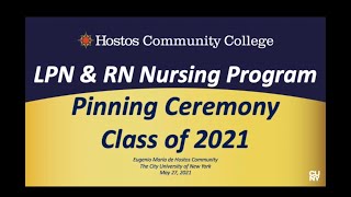 Hostos Community College Nurses Pinning Ceremony Spring 2021 [upl. by Ehtyde508]