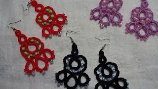 Tatted dream pendant earrings part 1 [upl. by Eulalia]