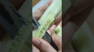 amazingsounds PEELING SLICING CUCUMBER FOR SALAD peeling slicing cucumber salad satisfying [upl. by Capon]