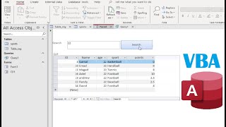 Microsoft access VBA Subform multiple columns search in MS access database [upl. by Cchaddie]