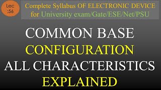 Lec56 Characteristics of Common Base Configuration BJT  EDC  R K Classes  Hindi [upl. by Nate787]