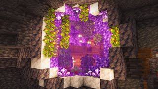 Minecraft  How to Build an Amethyst Geode House  Underground Cave Base  Aesthetic Tutorial [upl. by Millman]