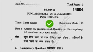 2018 KUK BBA 5th Sem Fundamentals of Ecommerce Question Paper [upl. by Benia885]