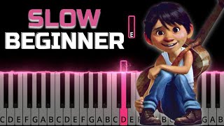 Remember Me  Coco  SLOW BEGINNER PIANO TUTORIAL [upl. by Annazor288]