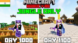 I Survived 1100 Days in Jungle Only World in Minecraft Hardcorehindi [upl. by Yrojram291]