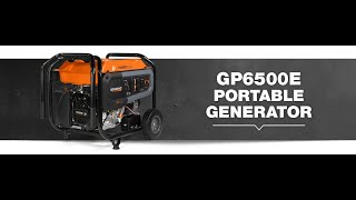 Generac 7682 GP6500E 6500Watt GasPowered Portable Generator 49State  CSA [upl. by Aneleve384]