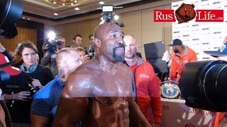 Shannon Briggs crashed in Germany Wladimir Klitschko Alex Leapai press conference [upl. by Nahem]