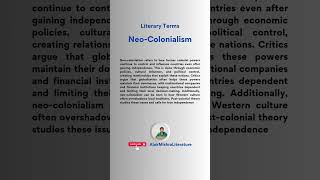 Neo Colonialism Literary Terms Definitions Shorts AlokMishra [upl. by Prior824]