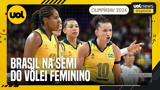 OLIMPÍADAS 2024 VÔLEI FEMININO DO BRASIL SEGUE SEM PERDER SETS E ESTÁ NA SEMIFINAL EM PARIS [upl. by Grissel]