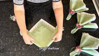 Tutorial Mesa Posta Dobradura de Guardanapos de tecido com Volume e Charme [upl. by Adia796]