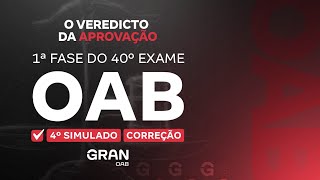 1ª Fase do 40º Exame OAB  Correção do 4º Simulado [upl. by Reddy]