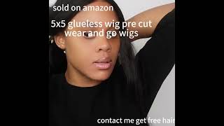 5x5 glueless wigs pre cut wear and go glueless wig amazon gluelesswig vanteluve [upl. by Curnin]