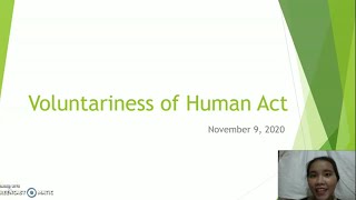 Voluntariness of Human Act [upl. by Lipman]