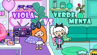 Sfida di arredamento su Toca Life World 💜VIOLA VS VERDE MENTA👽 [upl. by Viveca]