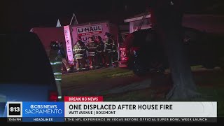 One person displaced after house fire in Rosemont area of Sacramento County [upl. by Lazes]