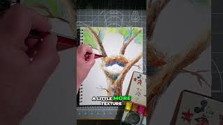 Mastering Watercolor Painting Process Overview Watercolor Graphite on a Robins Nest [upl. by Haden]