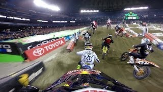 GoPro James Stewart 14th to 1st  2014 Monster Energy Supercross Toronto [upl. by Adall]