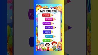 Weekdays song  7 days in a week  weak song in English nurseryrhymes learning [upl. by Bryner97]