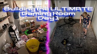 Building The Ultimate Gamer Room  Day 1 gamer renovation floatingBed diy fatherandson [upl. by Klimesh713]