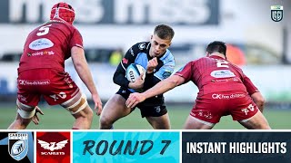 Cardiff Rugby v Scarlets  Instant Highlights  Round 7  URC 202324 [upl. by Kipton950]