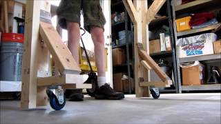 mattvid 5 Garage workbench retractable caster wheels with retention magnets [upl. by Von166]