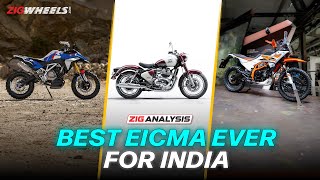 Coming to INDIA Best Bikes From EICMA 2024 KTM BMW Aprilia Royal Enfield amp more  ZigAnalysis [upl. by Eciral]