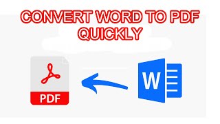 HOW TO CONVERT MS WORD TO PDF QUICKLY [upl. by Gram]